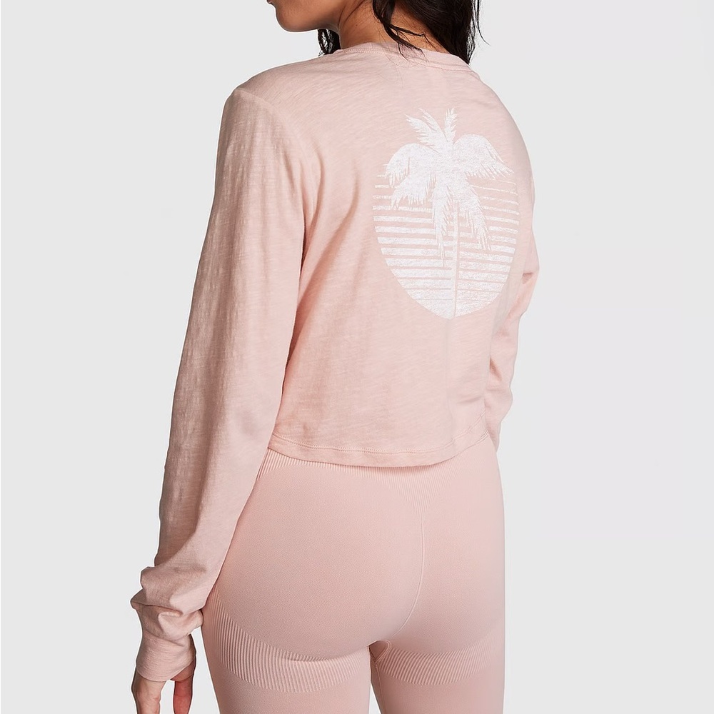 New 
PINK
PREMIUM COTTON‎ CROPPED LONG-SLEEVE T-SHIRT